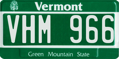VT license plate VHM966