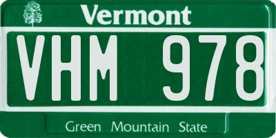 VT license plate VHM978