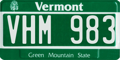 VT license plate VHM983