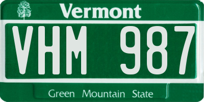 VT license plate VHM987