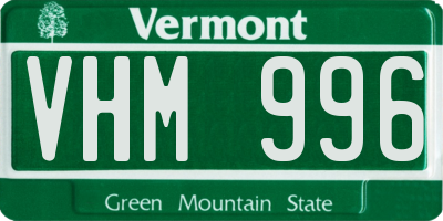 VT license plate VHM996