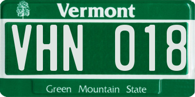 VT license plate VHN018