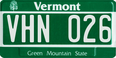 VT license plate VHN026
