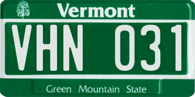 VT license plate VHN031