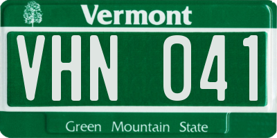 VT license plate VHN041