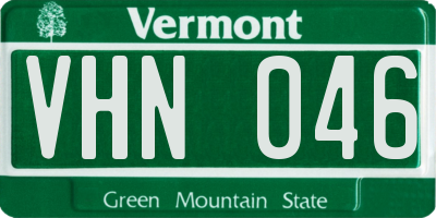 VT license plate VHN046
