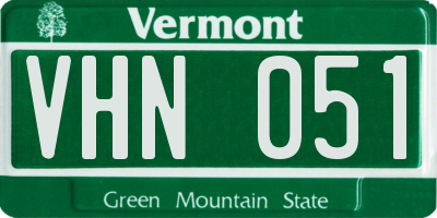 VT license plate VHN051