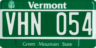 VT license plate VHN054