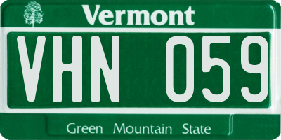 VT license plate VHN059