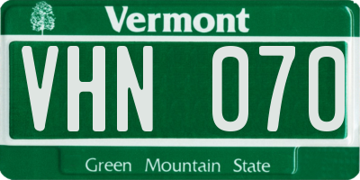 VT license plate VHN070