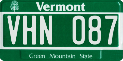 VT license plate VHN087
