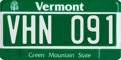 VT license plate VHN091