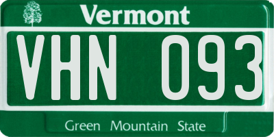 VT license plate VHN093