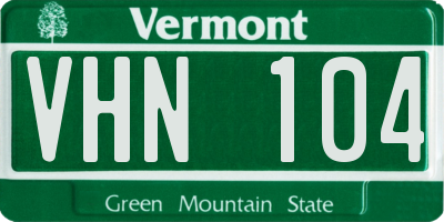 VT license plate VHN104