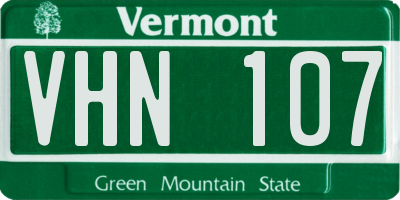 VT license plate VHN107