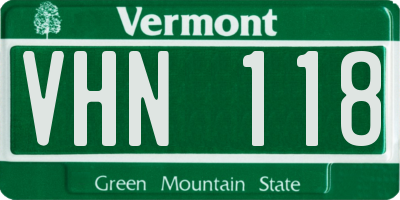 VT license plate VHN118