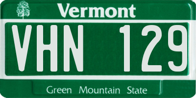 VT license plate VHN129
