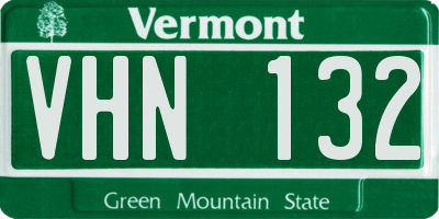 VT license plate VHN132