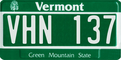VT license plate VHN137