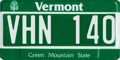VT license plate VHN140