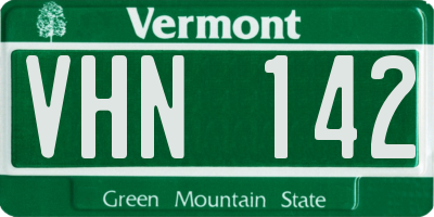 VT license plate VHN142