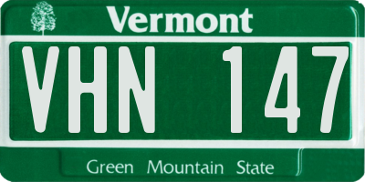 VT license plate VHN147