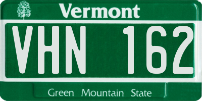 VT license plate VHN162