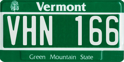 VT license plate VHN166