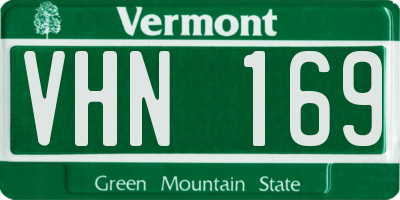 VT license plate VHN169