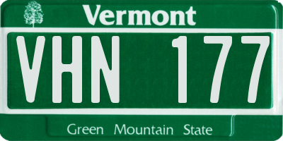 VT license plate VHN177