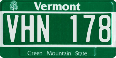 VT license plate VHN178
