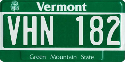 VT license plate VHN182