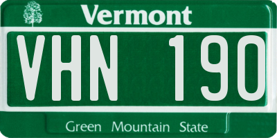 VT license plate VHN190