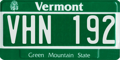 VT license plate VHN192