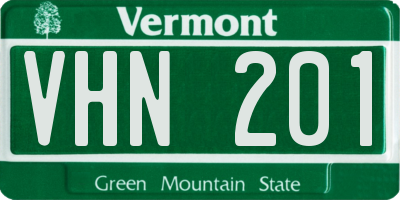 VT license plate VHN201