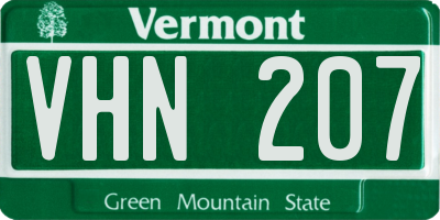 VT license plate VHN207