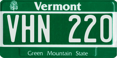 VT license plate VHN220