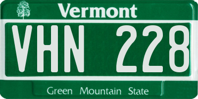 VT license plate VHN228