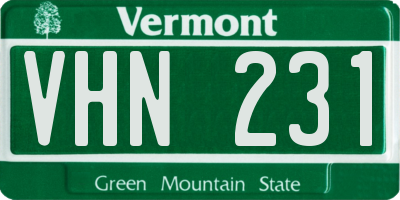 VT license plate VHN231