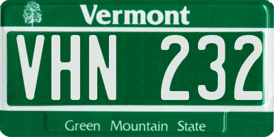 VT license plate VHN232