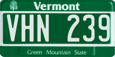 VT license plate VHN239