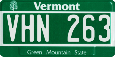 VT license plate VHN263