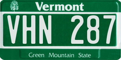 VT license plate VHN287