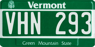 VT license plate VHN293
