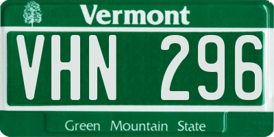 VT license plate VHN296