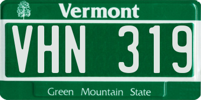 VT license plate VHN319