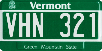 VT license plate VHN321