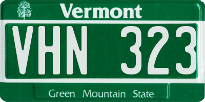 VT license plate VHN323