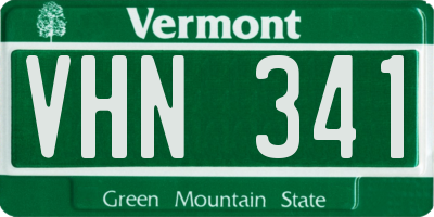 VT license plate VHN341