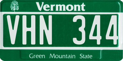VT license plate VHN344